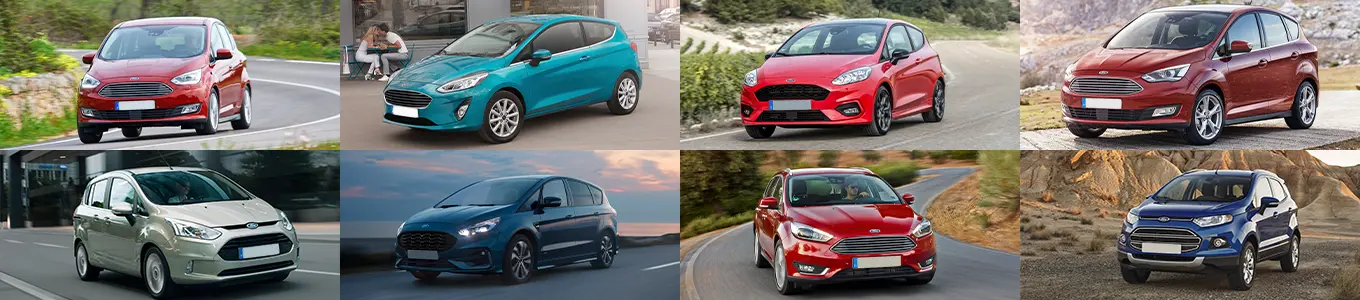 8 Ford cars collage